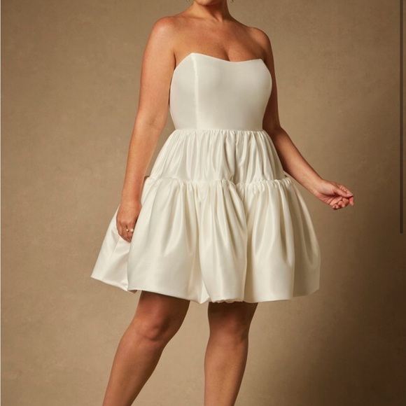 Bridal by ELOQUII Mini Flare Dress – Pearl - Picture 1 of 7